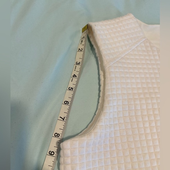 Willi Smith. Large. White Quilted.  Small Square check pattern. Sleeveless Dress - Picture 4 of 16